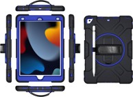 NIKCORP Zaštitna maska za iPad Pro 12.9" (2018–2021) s rotirajućim postoljem 360° držačem za olovku i trakom za ruku, crna